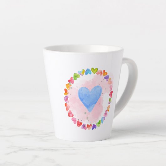 Tasse Latte Boue arc-en-ciel aquarelle (Angle droit)