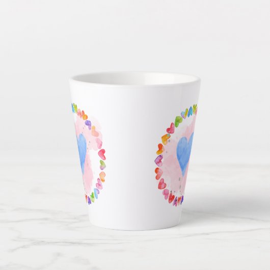 Tasse Latte Boue arc-en-ciel aquarelle (Devant)