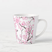 Tasse Latte boue de cerisier rose blanc initial personnalisabl (Droite)