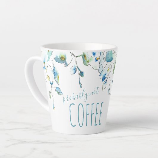 Tasse Latte Boue d'orchidée bleu aquarelle (Angle gauche)