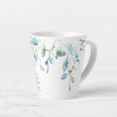 Tasse Latte Boue d'orchidée bleu aquarelle (Angle droit)
