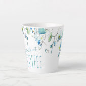 Tasse Latte Boue d'orchidée bleu aquarelle (Devant)