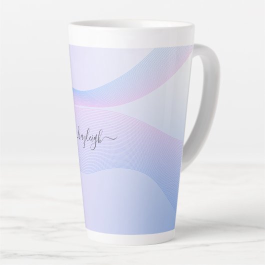 Tasse Latte Boue en latte bleue rose Abstraite (Angle droit)
