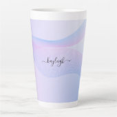 Tasse Latte Boue en latte bleue rose Abstraite (Devant)