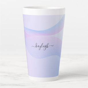 Tasse Latte Boue en latte bleue rose Abstraite