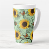 Tasse Latte Boue en latte de papillon de tournesol (Angle droit)