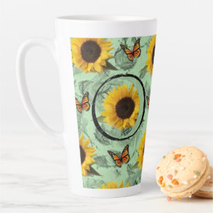 Tasse Latte Boue en latte de papillon de tournesol