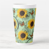 Tasse Latte Boue en latte de papillon de tournesol (Devant)