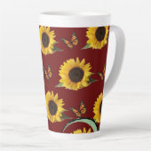 Tasse Latte Boue en latte de papillon de tournesol (Angle droit)