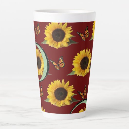 Tasse Latte Boue en latte de papillon de tournesol (Devant)
