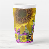 Tasse Latte Boue en latte de papillon de tournesol (Devant)