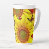 Tasse Latte Boue en latte de papillon de tournesol (Angle droit)