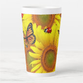 Tasse Latte Boue en latte de papillon de tournesol (Devant)