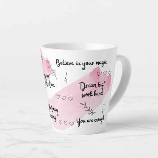 Tasse Latte Boue en latte rose (Angle droit)