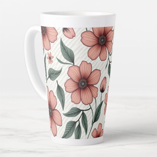 Tasse Latte Boue florale (Angle gauche)