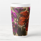 Tasse Latte Boue florale d'automne orange (Devant)