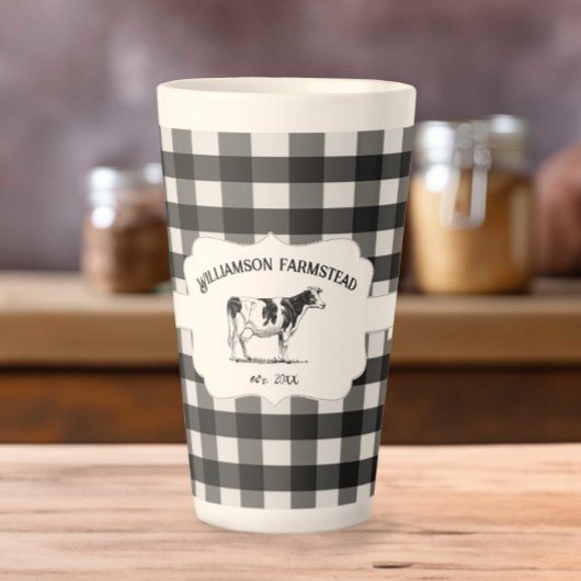 Tasse Latte Boue latte de vache de la ferme de Buffalo noir