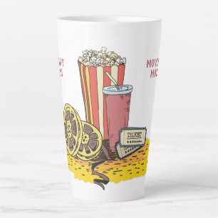 Tasse Latte Bouffée de film texte personnalisé