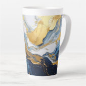Tasse Latte Bouffée en or et bleu (Angle droit)