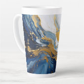Tasse Latte Bouffée en or et bleu (Angle gauche)
