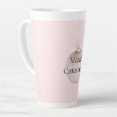 Tasse Latte Boug de café de Noël rose pâle (Angle gauche)