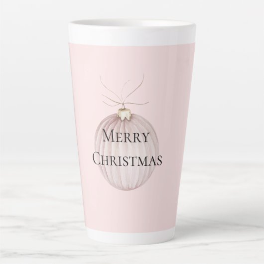 Tasse Latte Boug de café de Noël rose pâle (Devant)