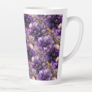 Tasse Latte Boug en latte céramique violet unique à l'encre d'