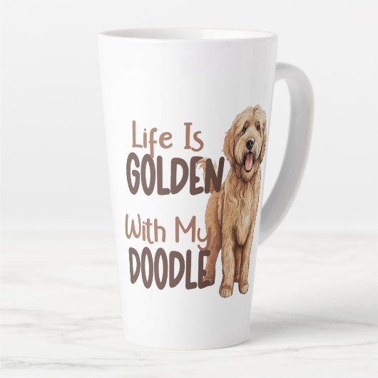 Tasse Latte Boug en latte d'endoodle doré (Angle droit)