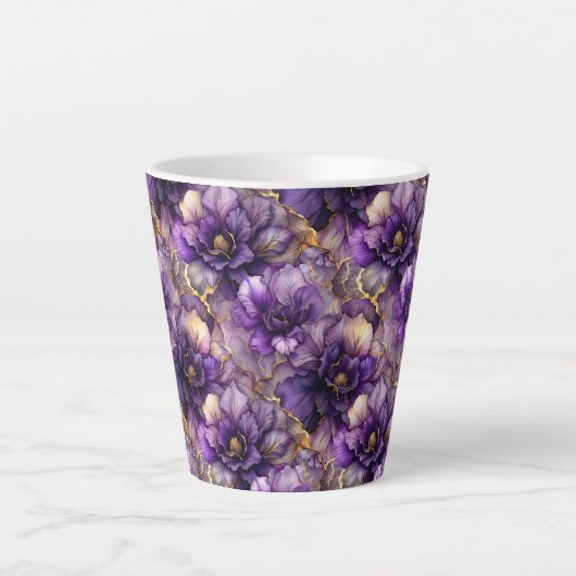 Tasse Latte Boug en latte en céramique en encre d'alcool flora (Devant)