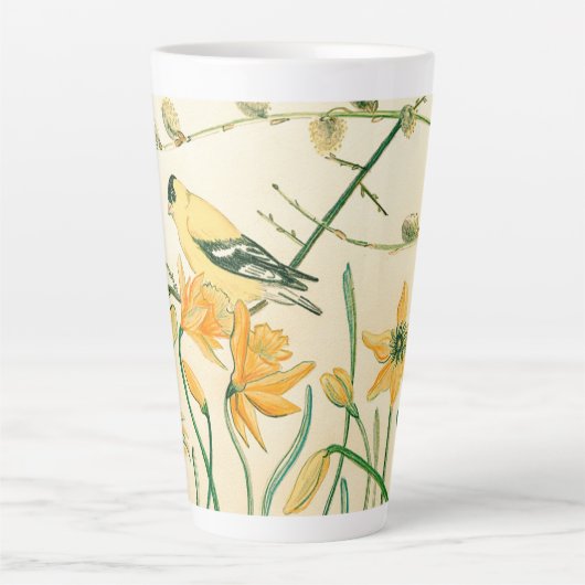 Tasse Latte Boug Latte Goldfinch Spring (Devant)