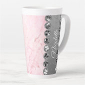 Tasse Latte Boule diamant en marbre rose (Angle droit)