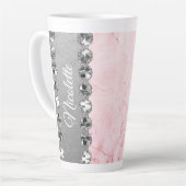 Tasse Latte Boule diamant en marbre rose (Angle gauche)