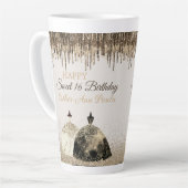 Tasse Latte Boule Or tendance Gown Joyeux Sweet 16 Anniversair (Angle gauche)