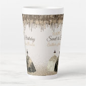 Tasse Latte Boule Or tendance Gown Joyeux Sweet 16 Anniversair (Devant)