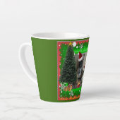 Tasse Latte Bouledogues français fête de Noël (Angle gauche)