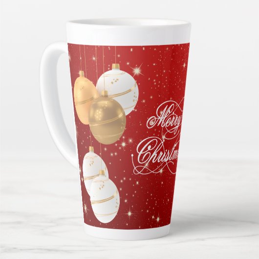 Tasse Latte Boules de Noël (Angle gauche)