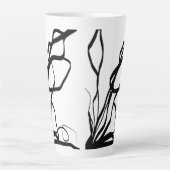 Tasse Latte Bouquet Blanc : Abstrait blanc & noir (Devant)