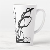 Tasse Latte Bouquet Blanc : Abstrait blanc & noir (Droite)