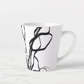 Tasse Latte Bouquet Blanc : Abstrait blanc & noir (Droite)