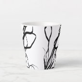Tasse Latte Bouquet Blanc : Abstrait blanc & noir (Devant)
