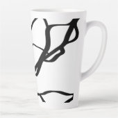 Tasse Latte Bouquet Blanc : Abstrait blanc & noir (Droite)