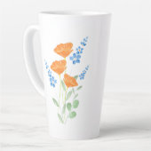 Tasse Latte Bouquet d'aquarelle à trois pépites (Angle gauche)