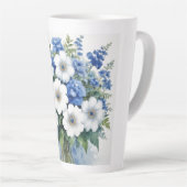 Tasse Latte Bouquet de fleurs Elégante aquarelle (Angle droit)