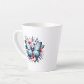Tasse Latte Bouquet de fleurs papillon vibrant Art-96283 (Angle gauche)