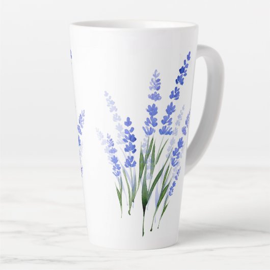 Tasse Latte Bouquet de lavande aquarelle (Angle droit)