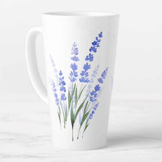 Tasse Latte Bouquet de lavande aquarelle (Angle gauche)