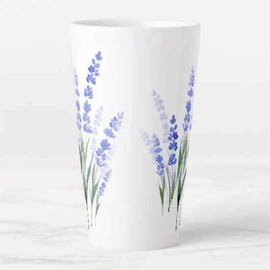 Tasse Latte Bouquet de lavande aquarelle (Devant)