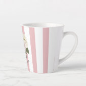 Tasse Latte Bouquet de roses rayées rose-chic du pays Monogram (Droite)