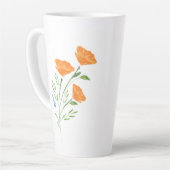 Tasse Latte Bouquet de trois papillons aquarelle (Angle gauche)
