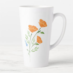 Tasse Latte Bouquet de trois papillons aquarelle